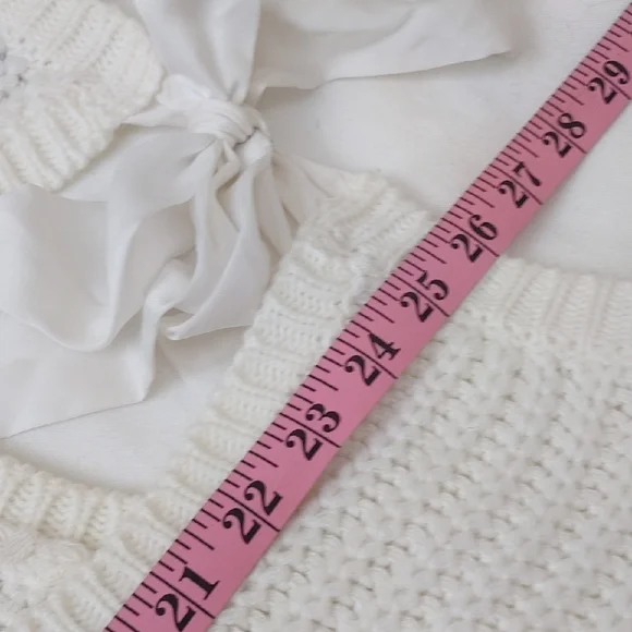 Torrid White Cable Knit Sweater Open Keyhole Tie Back 1X - Picture 11 of 11